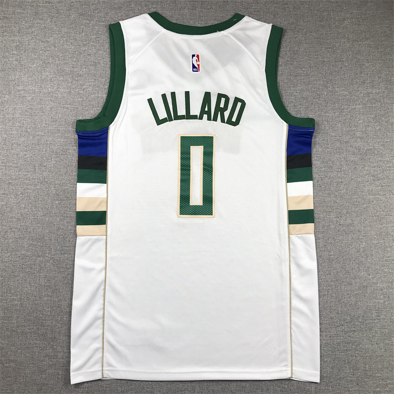 Men Milwaukee Bucks #0 Lillard White Nike 2025 NBA Jersey->milwaukee bucks->NBA Jersey